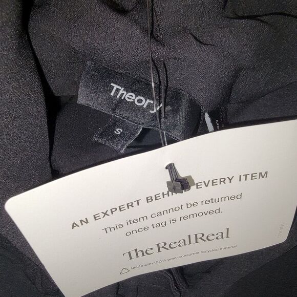 Theory draped tie shell classic black silk camisole size Small - Picture 8 of 9